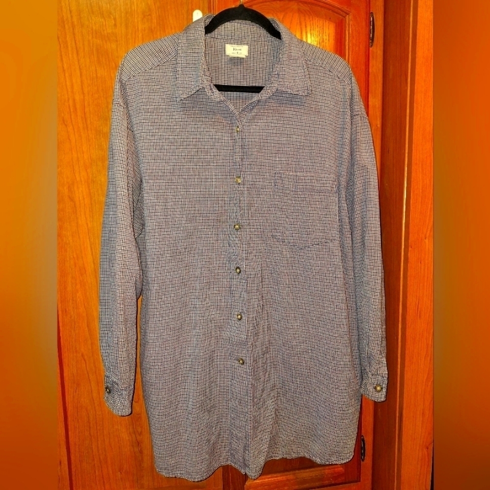 A Kikomo 3X men's long sleeve button-down checkered pattern shirt.